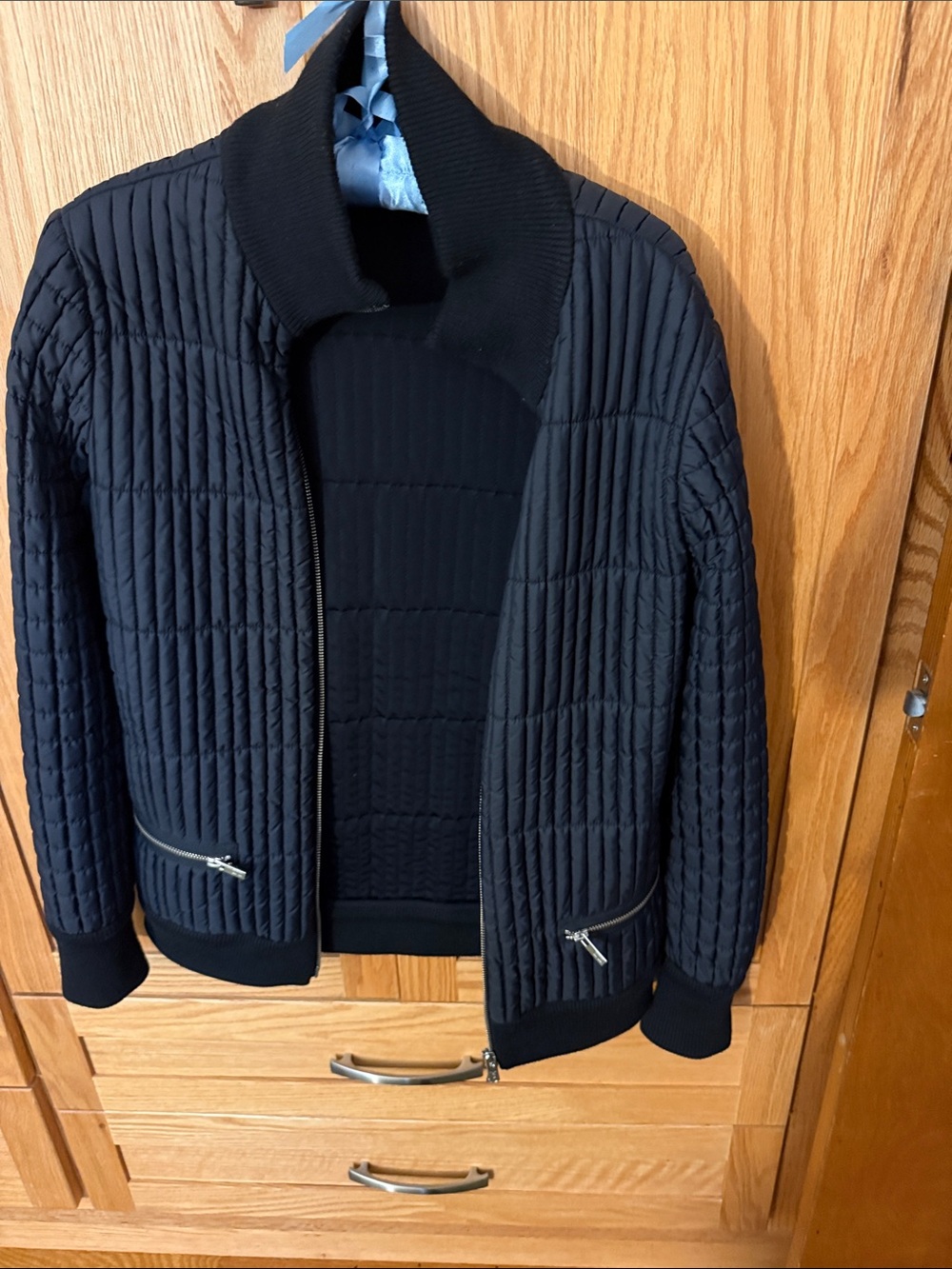 Hogan Black Quilted Bomber Jacket